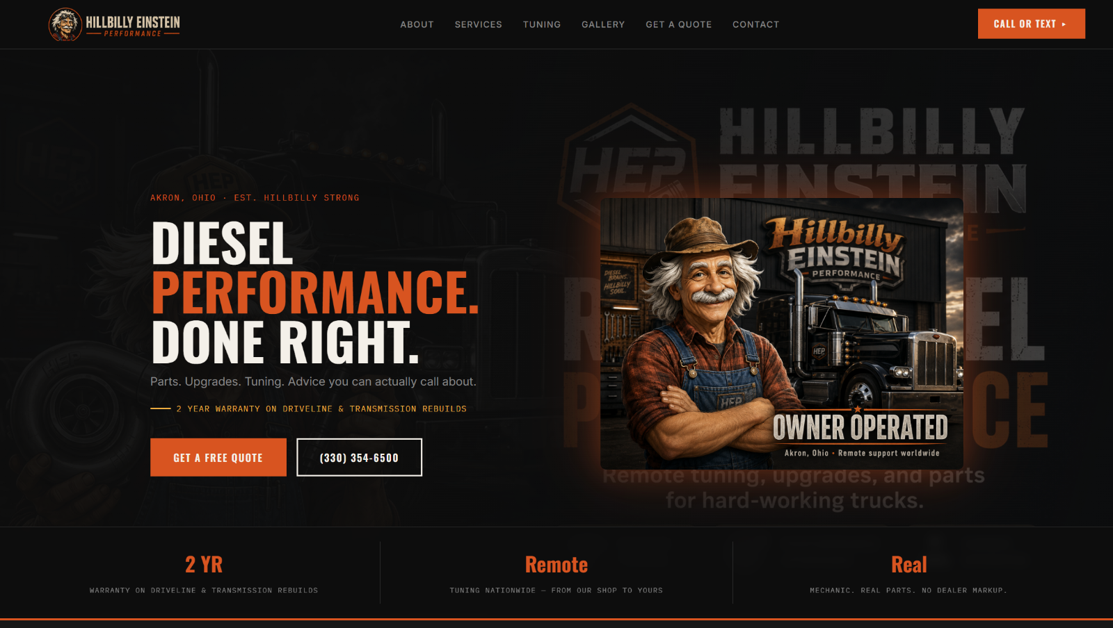 Hillbilly Einstein Performance homepage